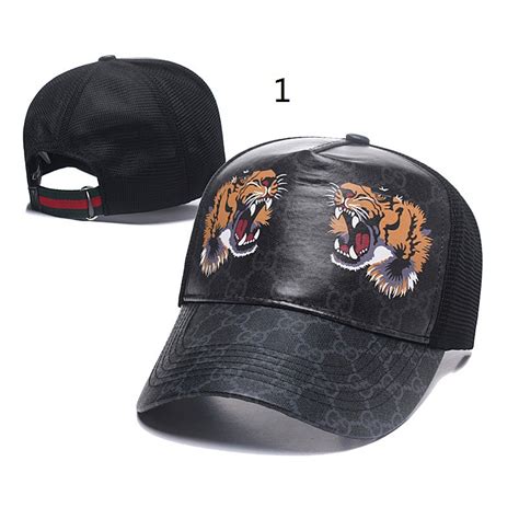 gucci tiger leather hat|men's gucci hat sale.